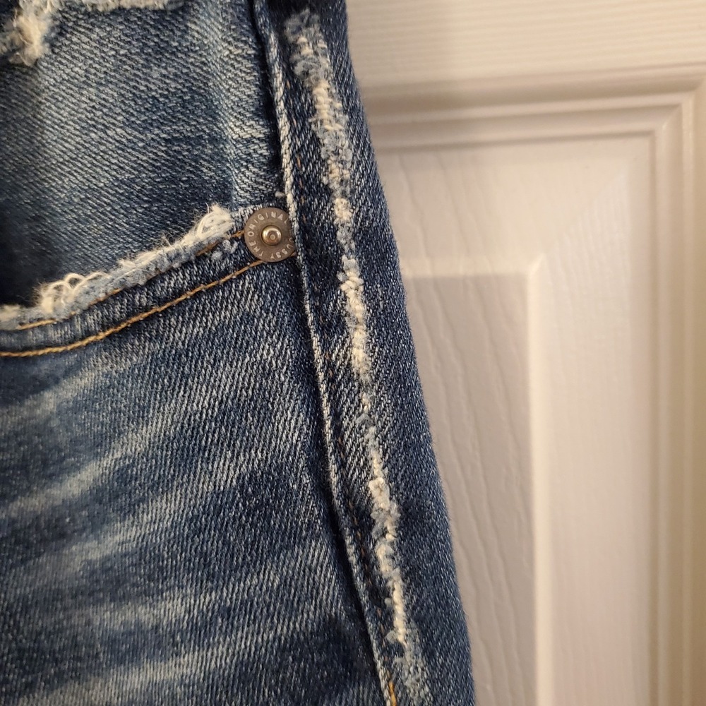 Moussy Vintage Jeans Women 26 Mid Rise Ankle Tapered Distressed Blue Chic Japan - Picture 7 of 16